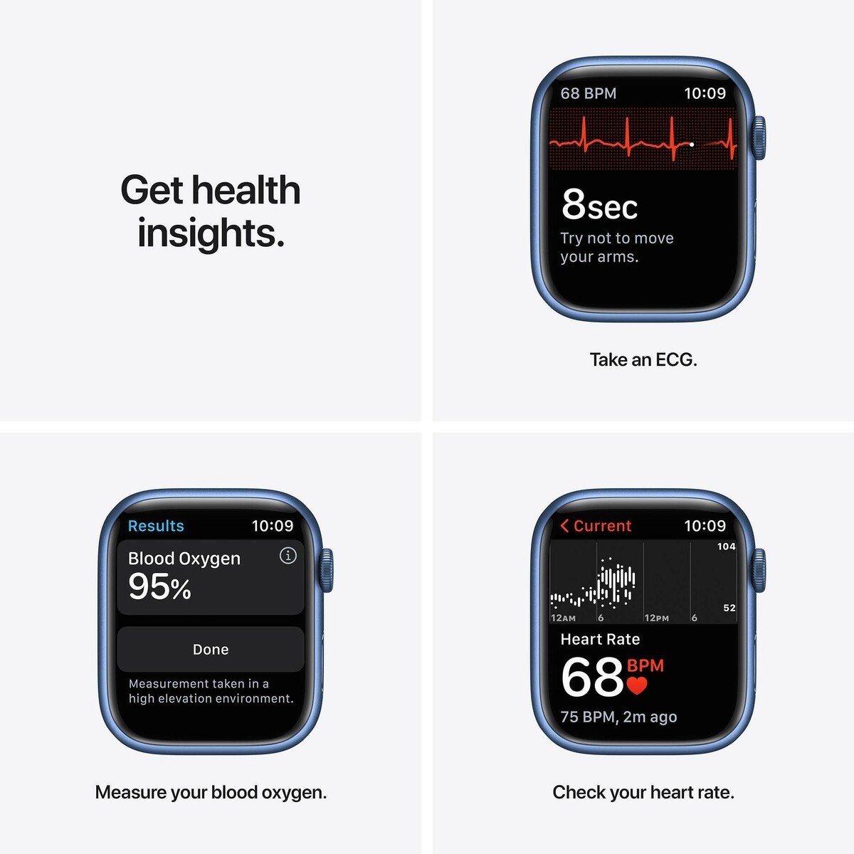 Apple Watch Series 7 GPS + Cellular ، 45 مم من الألومنيوم الأزرق 45 مم مع Abyss Blue Sport Band - منتظم
