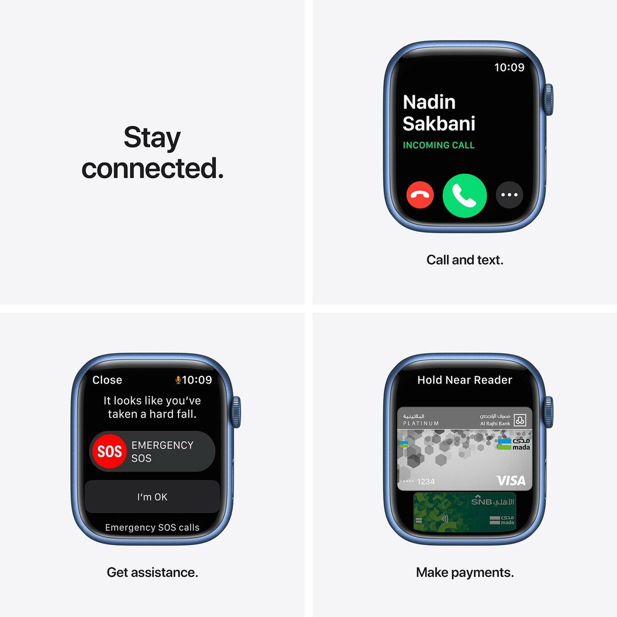 Apple Watch Series 7 GPS + Cellular ، 45 مم من الألومنيوم الأزرق 45 مم مع Abyss Blue Sport Band - منتظم