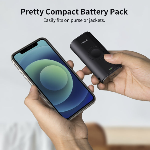 شاحن محمول Iwalk Linkpod 9000mah للهاتف و Apple Watch مدمج في الكبل-BK