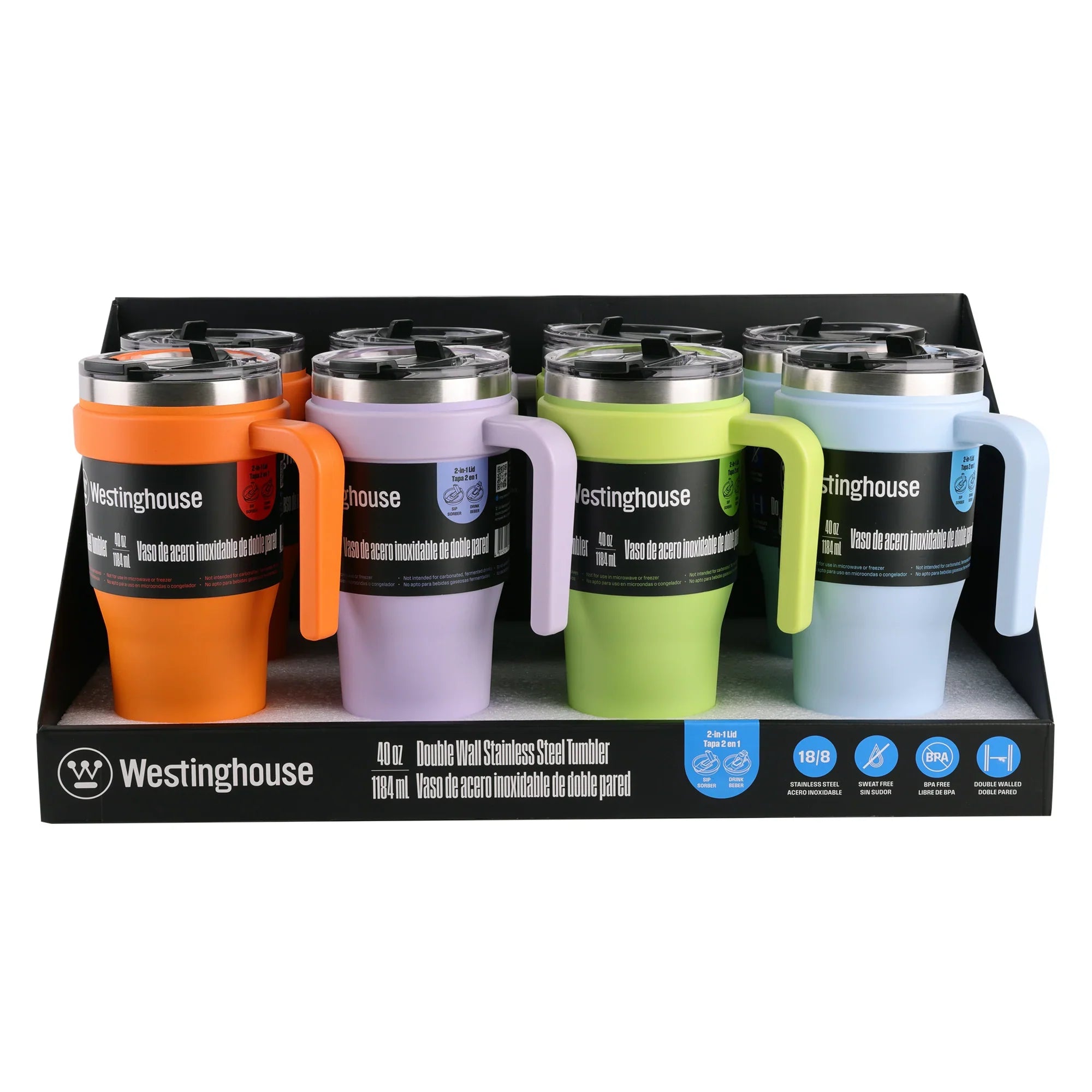 WESTINGHOUSE-40oz , Tumbler with handel-Orange