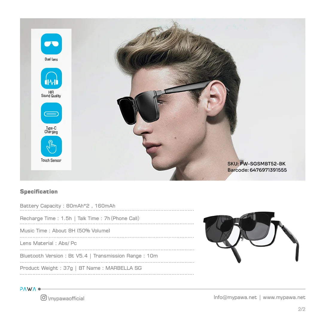 Pawa Marbella 2in1 Dual Use Sunglass