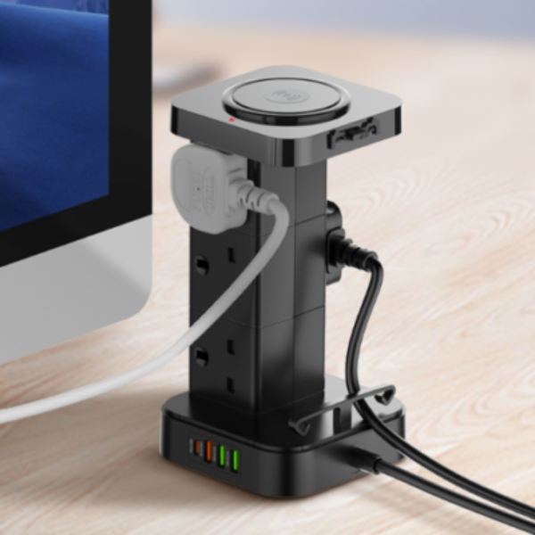LDNIO Tower 15W W/L Charging Power Sockets 6 Outlet 4 USB Ports Power Strip