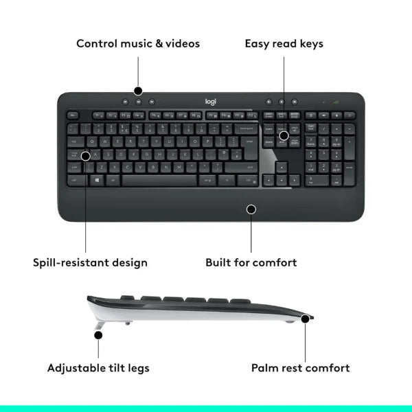 Logitech Mk540 Advanced Wireless Combo - 2.40Ghz / Keyboard & Mouse Combo
