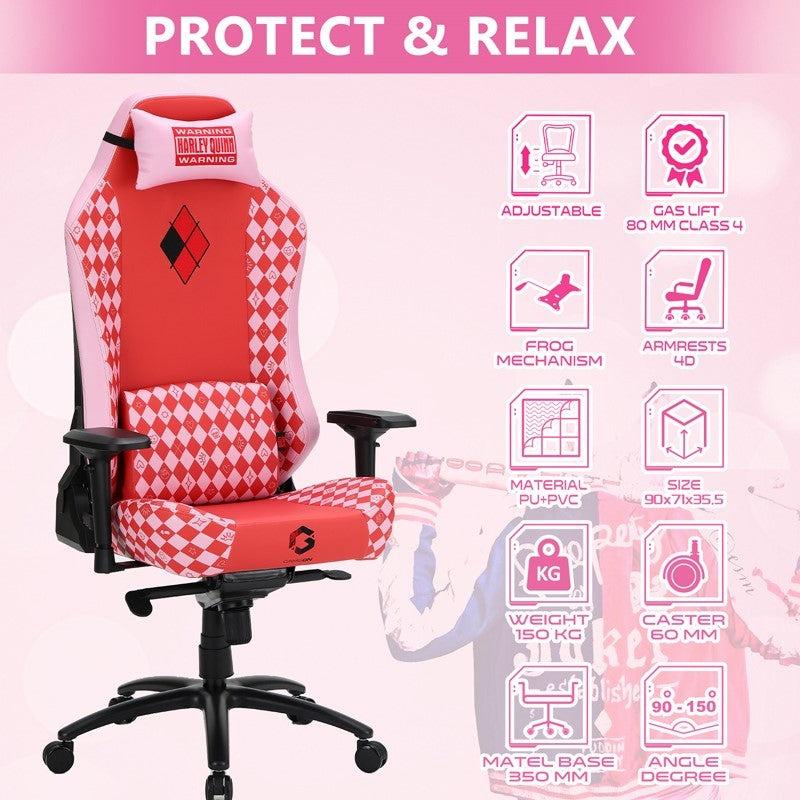 Gameon Gaming Chair Harly Quinn With Adjustable 4D Armrest & Metal Base