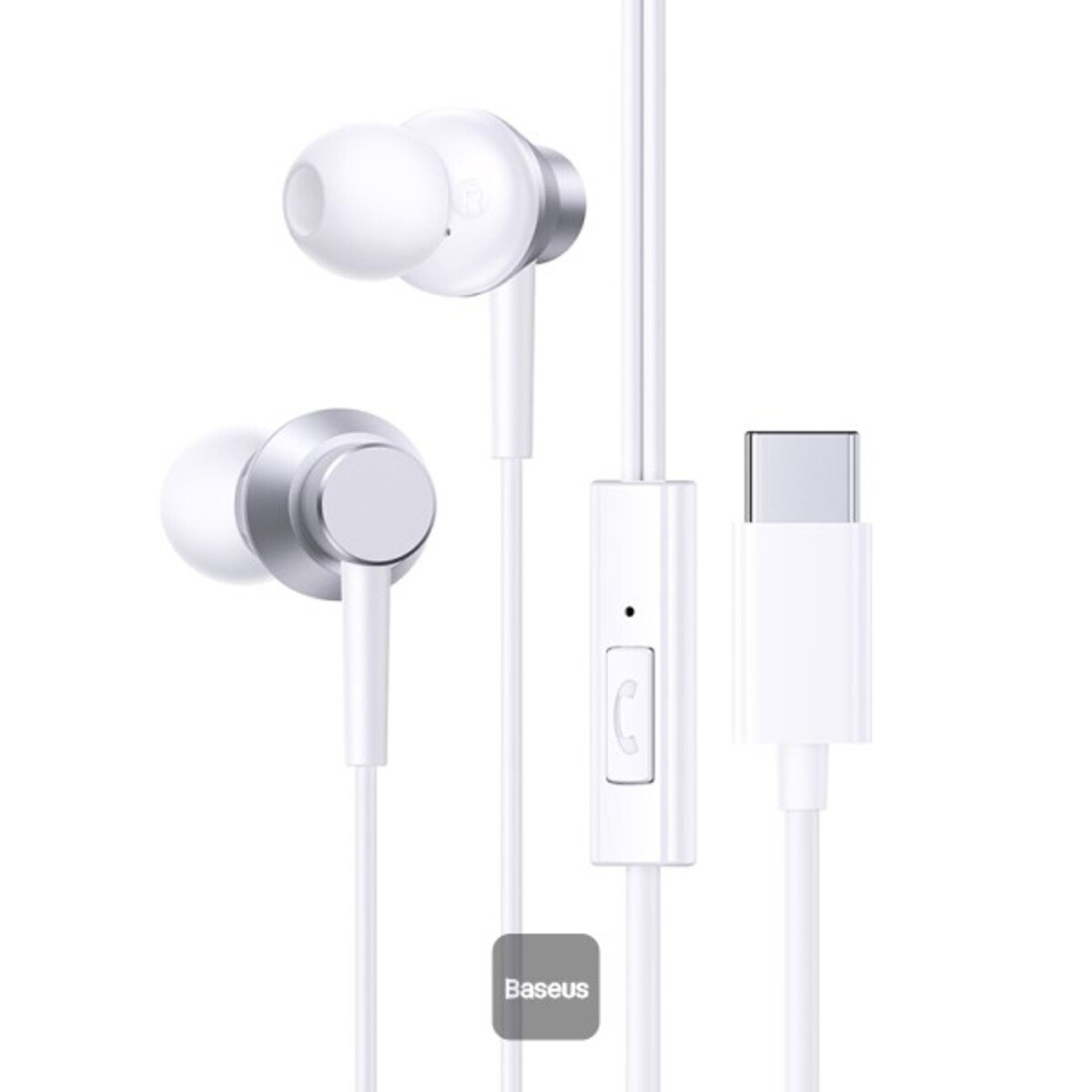 Baseus Encok CZ11 Wired Earphones - Moon White
