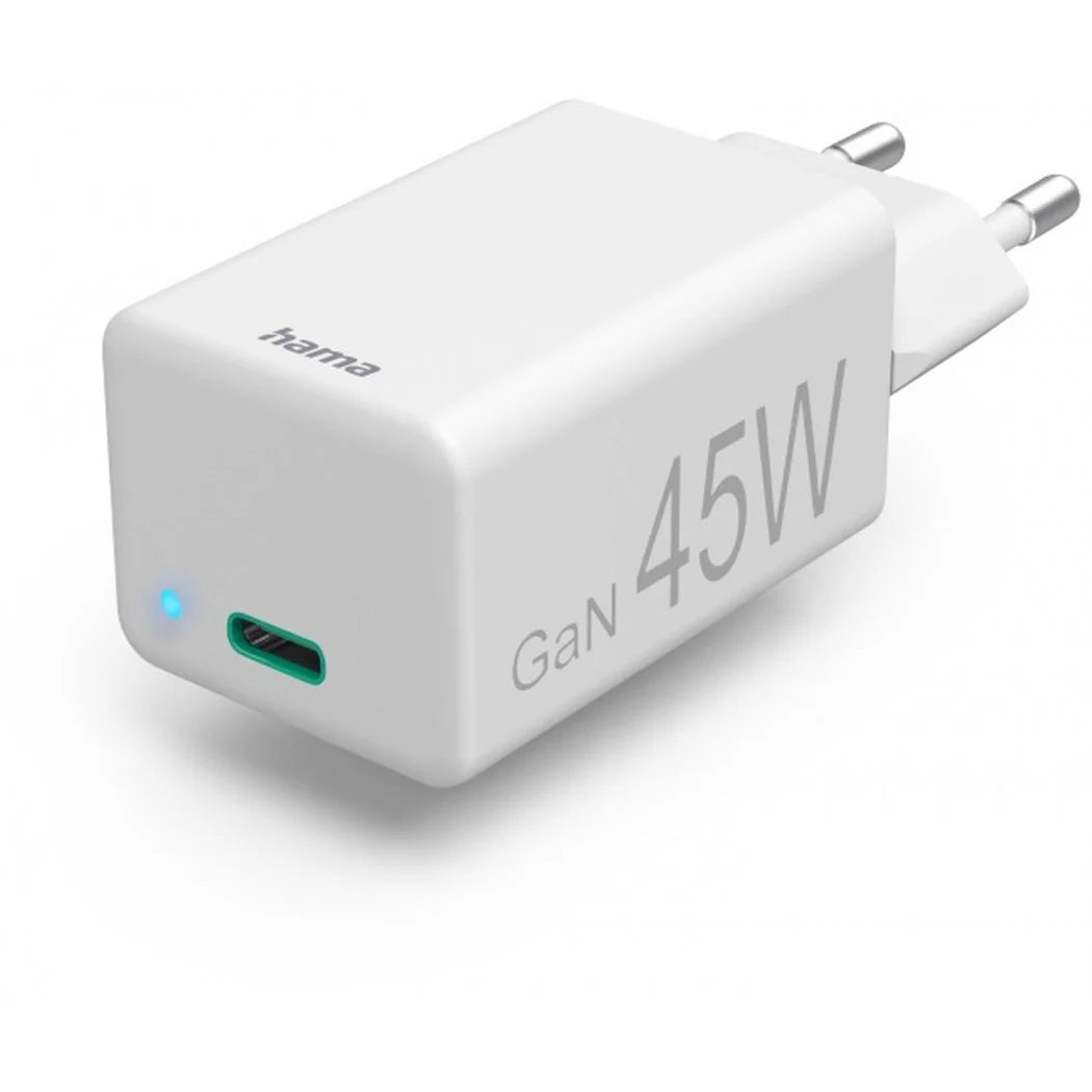 Hama Mini GaN Charger Kit UK 45W,GaN,PD/QC White