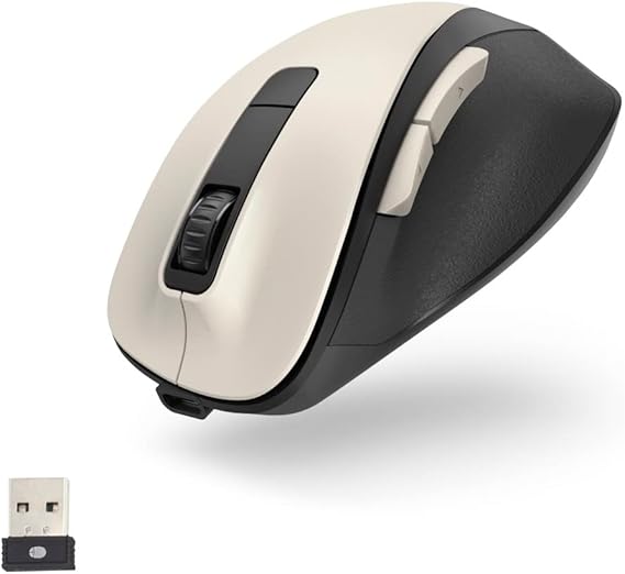 Hama Mw-500 Recharge 6-Button Optical Wireless Mouse - Cream White