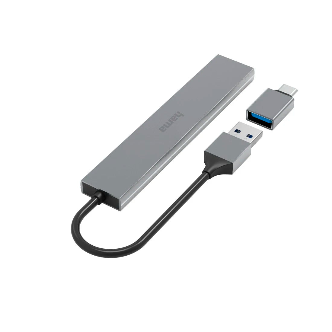 Hama USB hub, 4 ports, USB 3.2 Gen1, 5 Gbit/s, ultra slim, incl. USB-C adapter