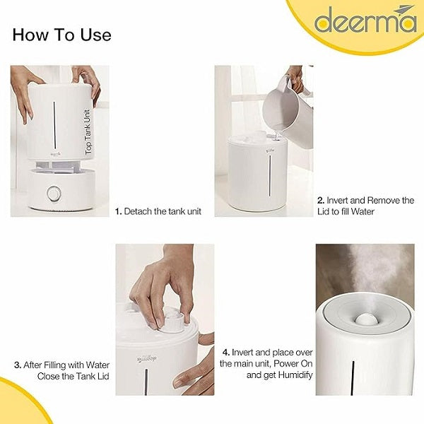 Deerma Air Humidifier with Ultrasonic Micropore Technology 5 Litre