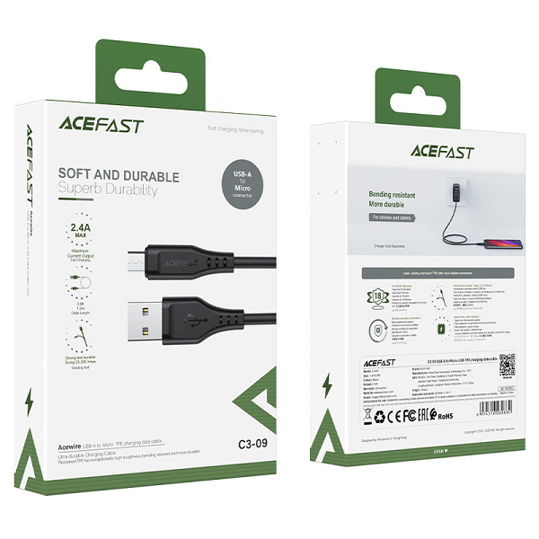 كابل بيانات شحن Acefast C3-09 USB-A إلى Micro-USB