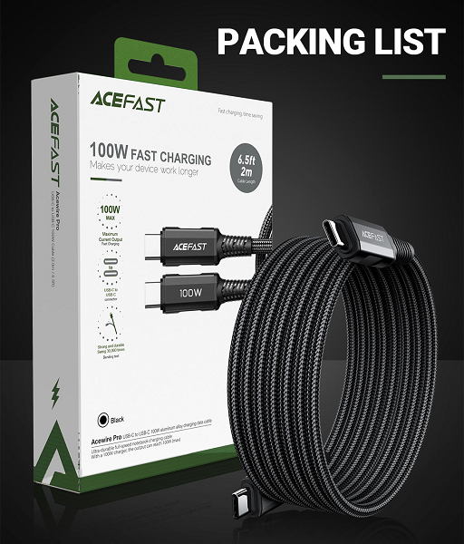 Acefast Charging Data Cable  USB-C to USB-C 100W