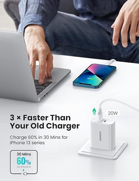 UGREEN 40W Dual Port USB C Charger Block with Foldable Plug