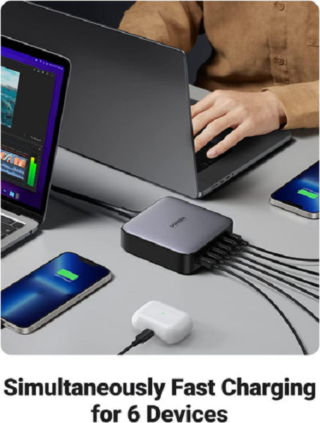Ugreen Nexode 200W USB C Gan Charger-6 Ports Charge Desktop Charge