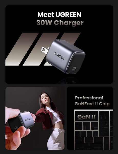 Ugreen Nexode 30W USB C Charger-BLACK