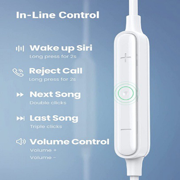 Ugreen 3.5mm Headset Wired Earphones white