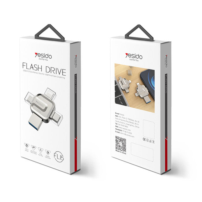 Yesido Fl15128Gb 128Gb Usb 3.0 4In1 Flash Drive Memory Stick