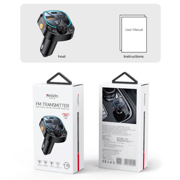 Yesido Y70 Car Bluetooth Fm Transmitter
