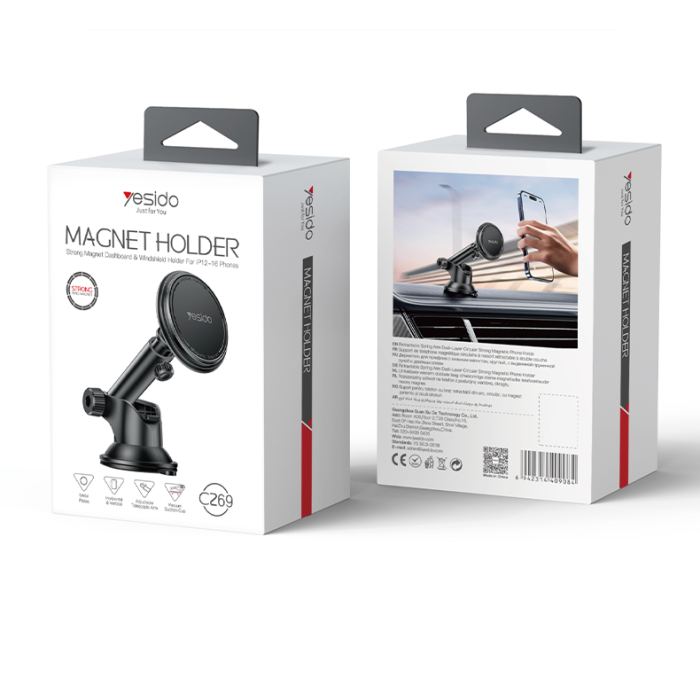 Yesido C269 360 Rotation Magnetic Suction Cup Car Phone Holder