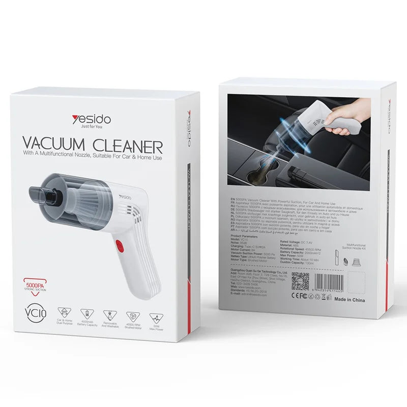 Yesido Vc10 Car Portable Handheld Vacuum Cleaner