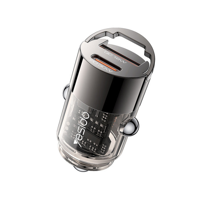 Yesido Y68 Qc18W+Pd30W Transparent Car Charger