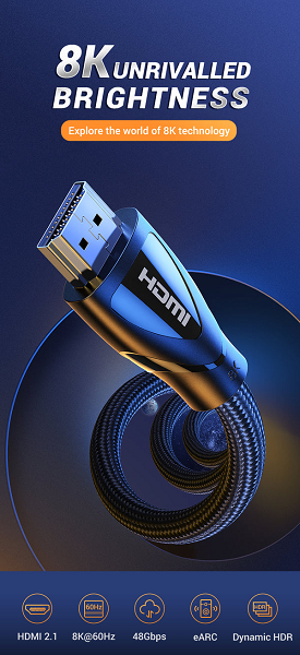 UGREEN HDMI A M/M Cable With Braided 2m HD140