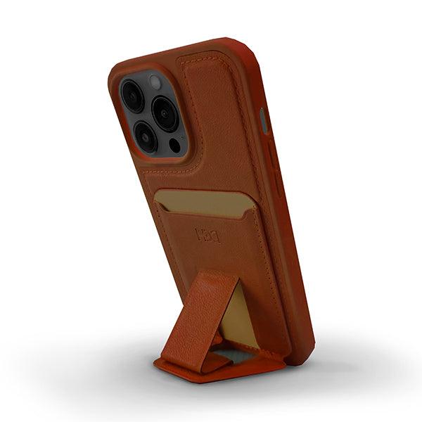 Heci iPhone 14 Pro Leather case Card holder with Stand Brown - Future Store