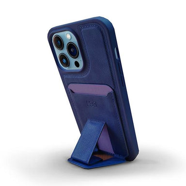 Heci iPhone 14 Pro Max Leather case Card holder with Stand Deep Blue - Future Store