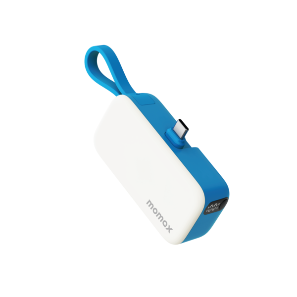 1-Power Mini 5000mAh Bulit-in foldable USB-C Battery pack (Blue)