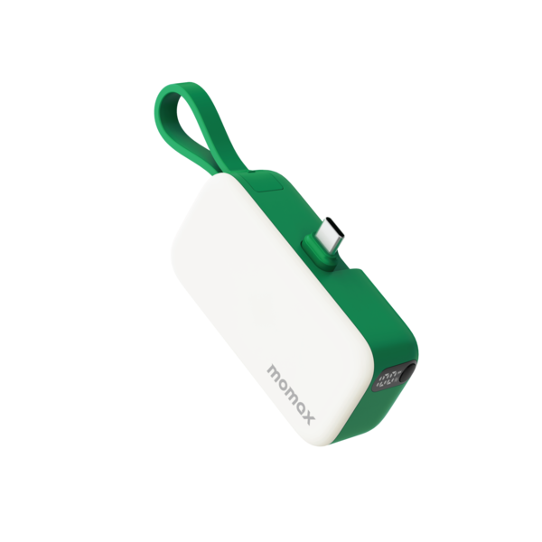 1-Power Mini 5000mAh Bulit-in foldable USB-C Battery pack (Green)