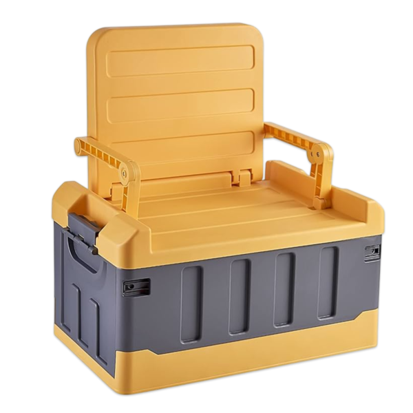 Camping Storage Box with Chair - Yellow