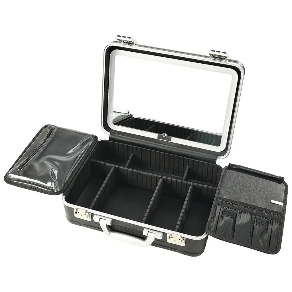 Porodo Lifestyle Travel Makeup Case With Detachable LED Mirror -Black