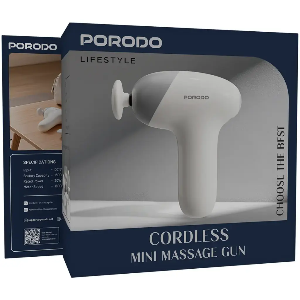 Porodo Lifestyle Cordless Mini Massage Gun -Beige