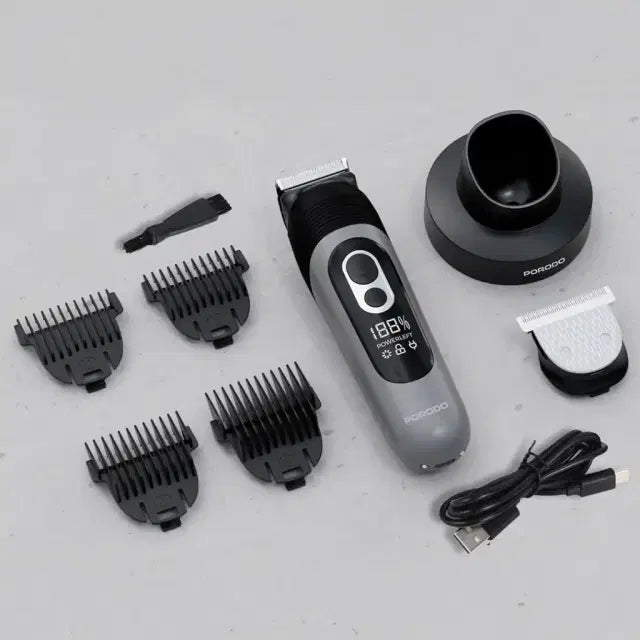 Porodo Lifestyle 2-IN-1 Full-Body Grooming Kit Beard, Hair & Body -Black