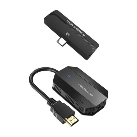 Powerology Wireless Hdmi Type-C Adapter Audio & Videoblack