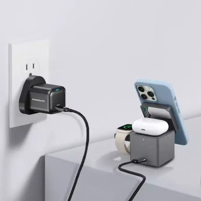 Powerology Uk Ultra-Compact Gan Charger Black