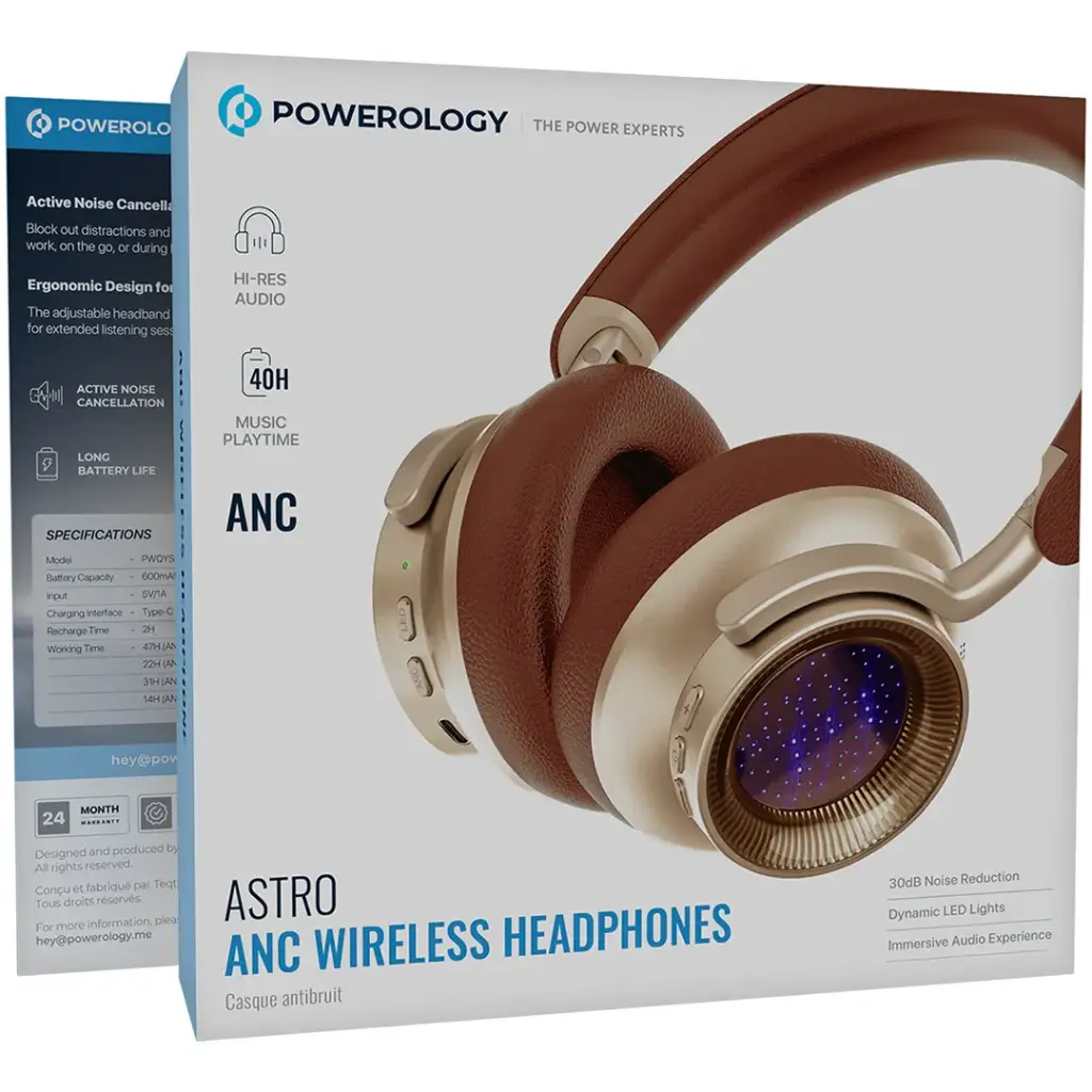 Powerology Astro ANC Wireless Headphones -Khaki