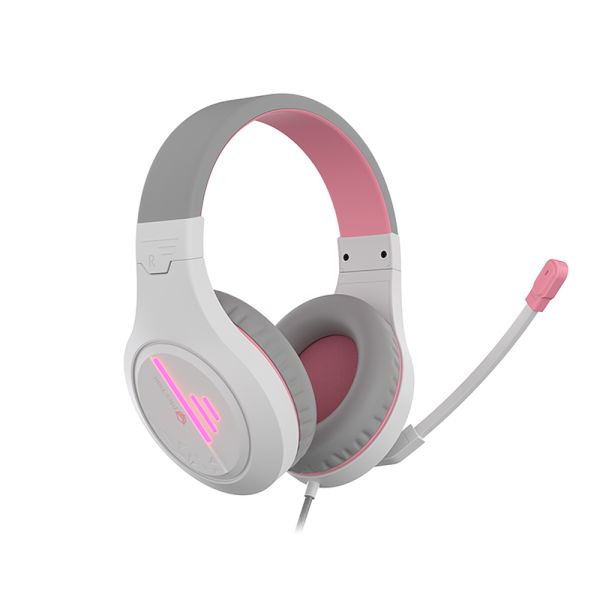 Meetion Stereo Gaming Headset White Pink Lightweight Backlit HP021