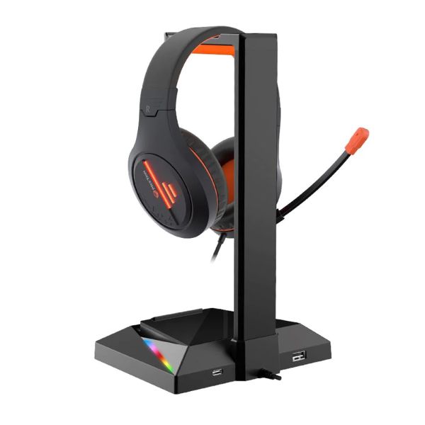 MEETION RGB Headphone Stand - USB HUB - U003 Black