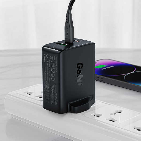 Acefast Fast Charge Charger A44 PD65W GAN (2XUSB-C + USB-A) UK