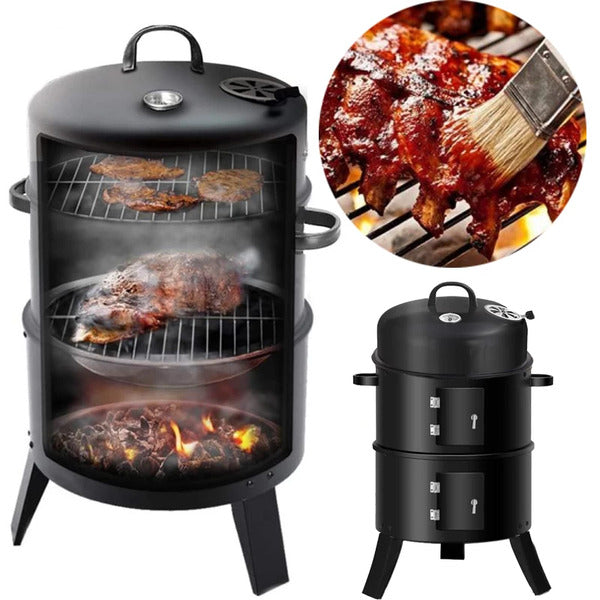 Portable Round Barbecue Grill 3 in 1