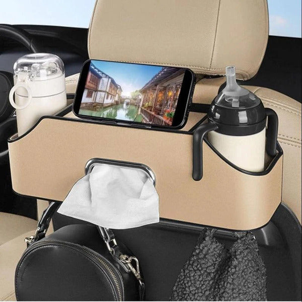 Multi-function car tissue box and cup holder