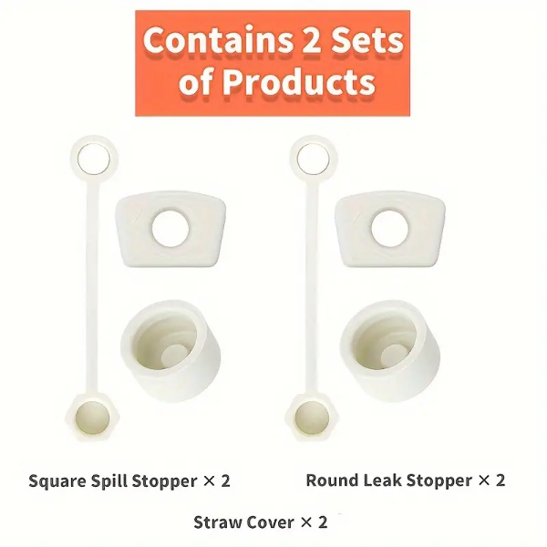 Silicone Kit for Stanley quencher (Spill Stopper/Leak Stopper/Straw Cover-2Pc)-Cream Yellow