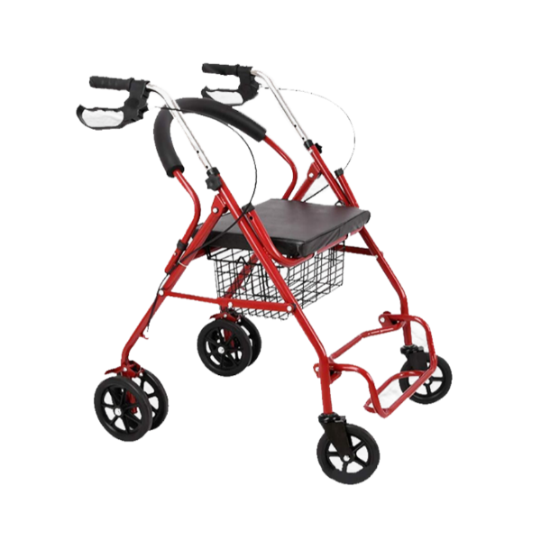 Try Season Foldable swivel walker with padded seat brakes large wheels & storage