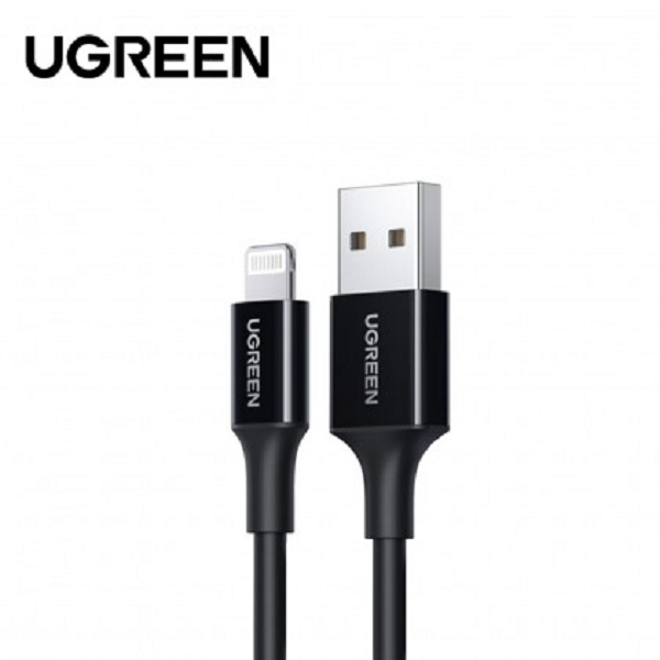 UGREEN USB-A TO LIGHTNING CABLE NICKEL PLATING ABS SHELL 1M (BLACK)
