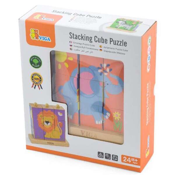 Viga Stacking Cube Puzzle Wild Animals