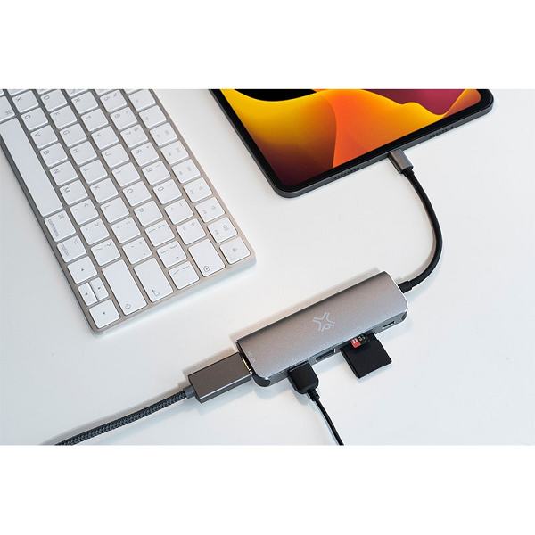 XTREMEMAC Type-C 6 In 1 Hub - HDMI 4K, SD, MSD Cards, USB-C PD 60 Watts, 2 x USB 3.0 / USB 2.00