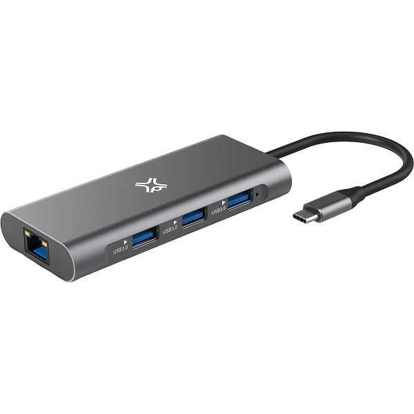 XTREMEMAC Type-C 8 In 1 Hub - Ethernet, HDMI 4K, SD, MSD Cards, USB-C PD 100 Watts, 3 x USB 3.0