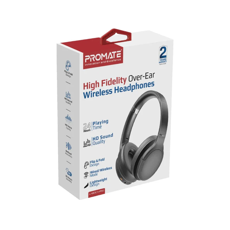 Promate - LaBoca-Pro High Fidelity Over-Ear Wireless Headphones