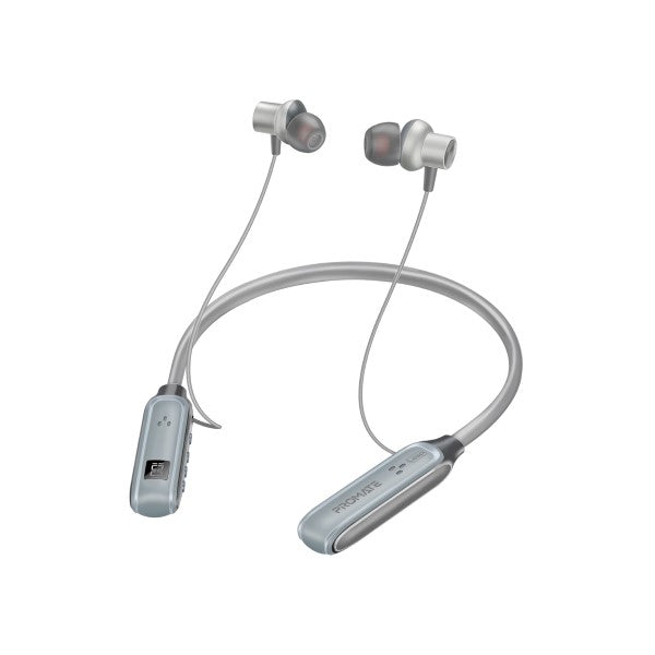 Promate Leap Wireless Neckband Earphones - Silver - TJRVSN9