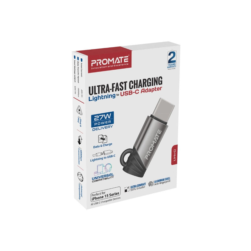 Ultra-Fast Lightning to USB-C Adapter - Grey - TJRLKEC